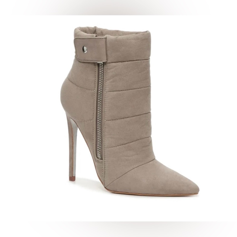 Gray Puffer Pointed Toe Stiletto Heel Boot by JLo